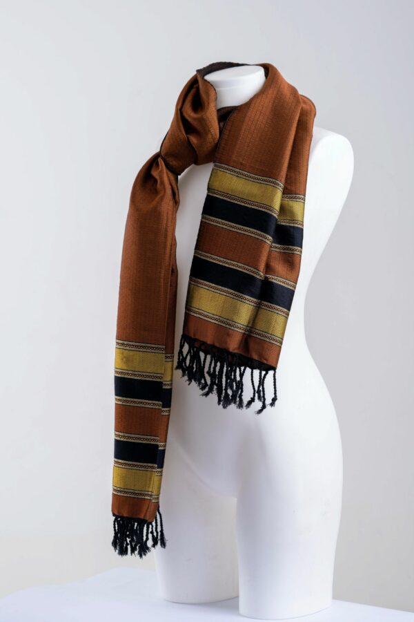 Echarpe en coton marron terre cuite